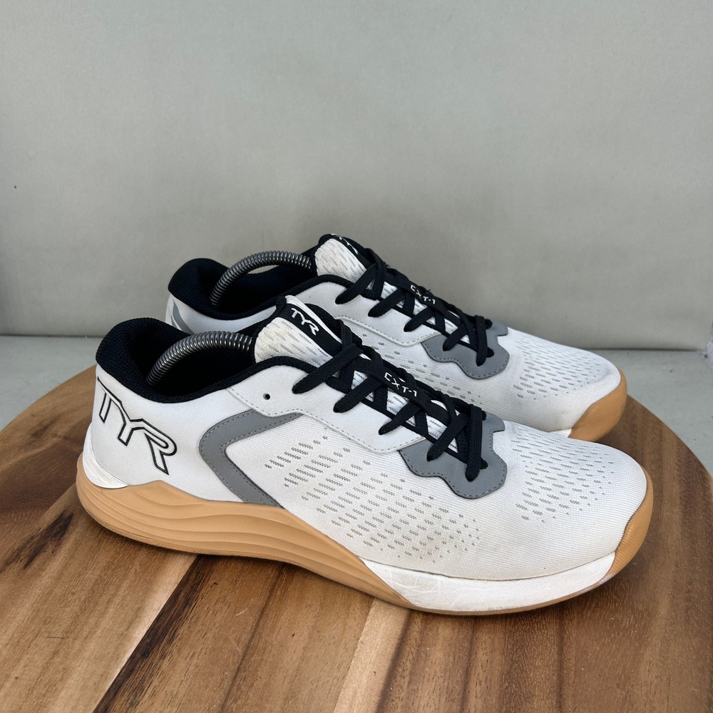 TYR CXT-1 Trainer Mens 10.5 Womens 12 White Grey Gum Cross Training Shoes